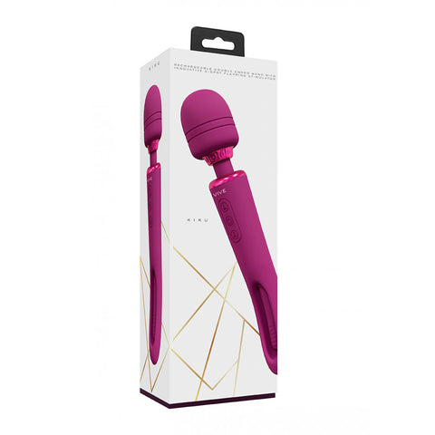 Vive Kiku Double Ended Vibrating Wand and Flapping Massager Pink Electric Massager