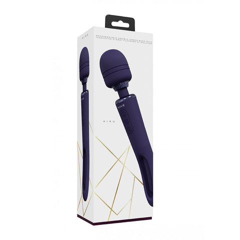 Vive Kiku Double Ended Vibrating Wand and Flapping Massager Purple Electric Massager