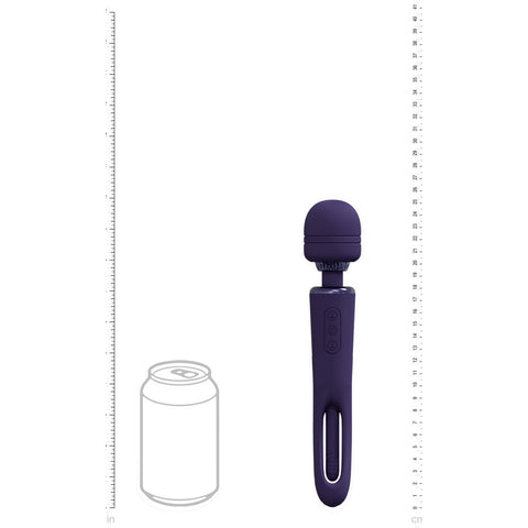 Vive Kiku Double Ended Vibrating Wand and Flapping Massager Purple Electric Massager