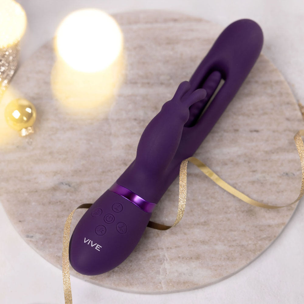 Vive Mika 9.13 Inch Flapping Tongue Rabbit Vibrator | Deep Purple 3 Motors > Vibrators > Ladies > Rabbit