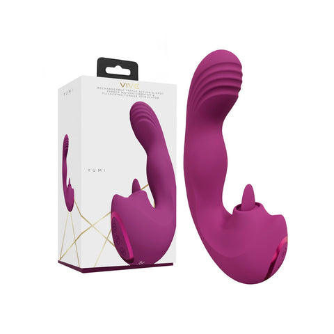 Vive Yumi Triple Motor G Spot Vibrator Deep Pink Pink Vibrators - G Spot