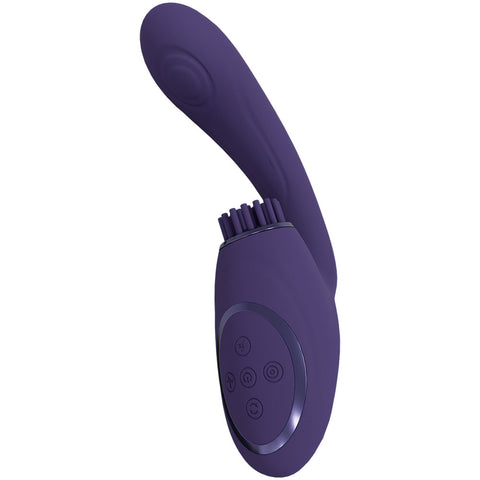 Vive Gen Pulse Wave Vibrator with Stimulating Bristles Deep Purple Vibrators