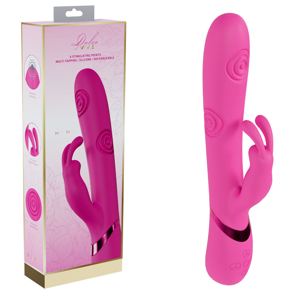 VIVE Mimi - 25 cm USB Rechargeable Vibrating Rabbit Vibrator Pink VIBRATORS-RABBIT