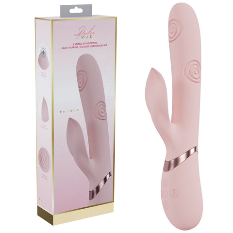 VIVE Fronda - 25 cm USB Rechargeable Tapping Rabbit Vibrator Pink VIBRATORS-RABBIT