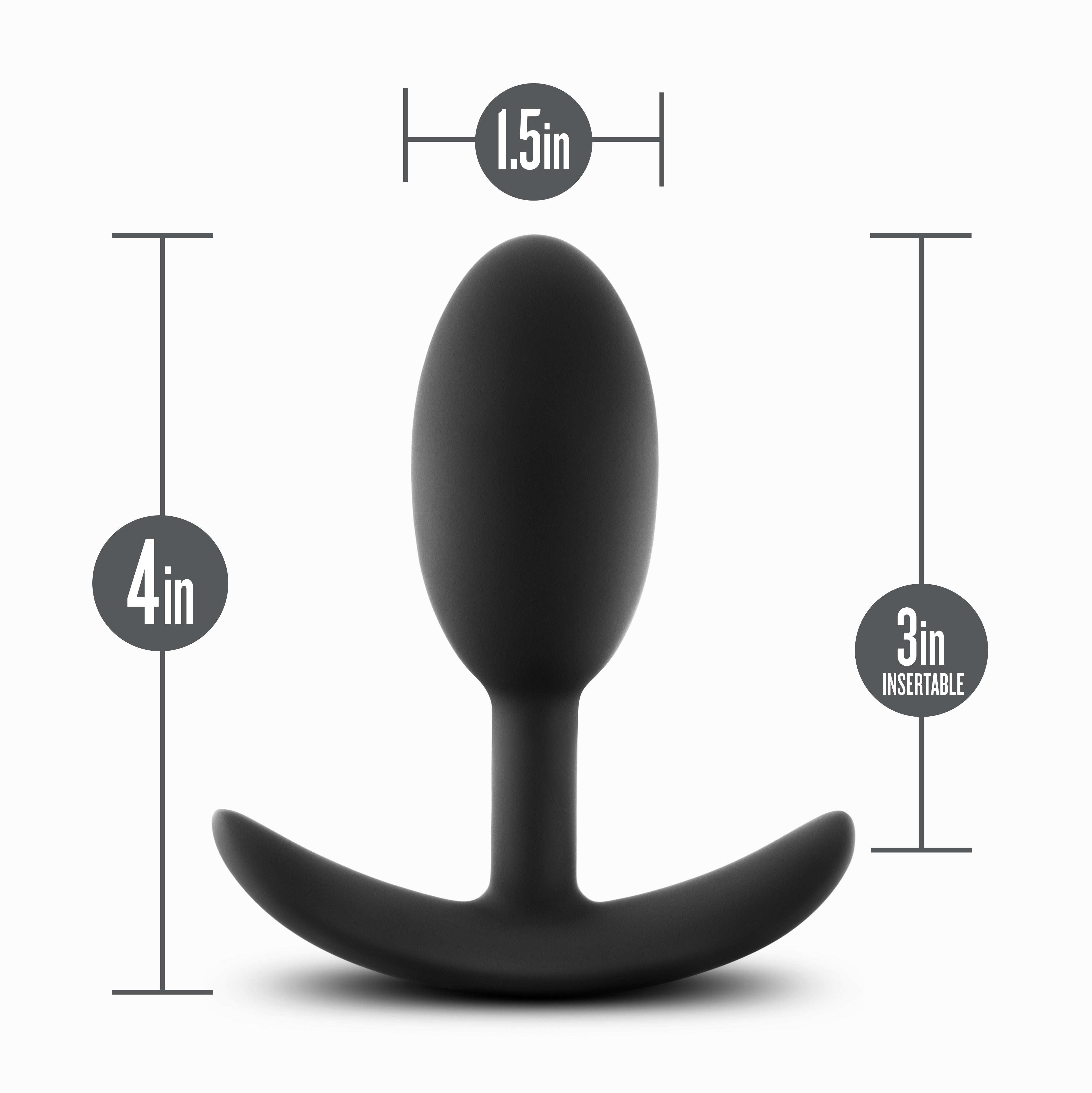 Anal Adventures Platinum Silicone Vibra Slim Plug Medium Black Butt Plugs - Vibrating