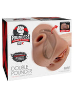 Pdx Plus Double Pounder Vibrating Squeeze Stroker Toy Light Brown > Sex Toys For Men > Masturbators > Manual