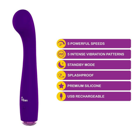 Viben Devotion Violet G-Spot Vibrator for Intense Pleasure Vibrators - G Spot