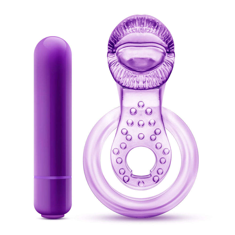 Vibrating Double Strap Cockring in Purple for Intimate Play > Cock Ring > Vibrating Main image