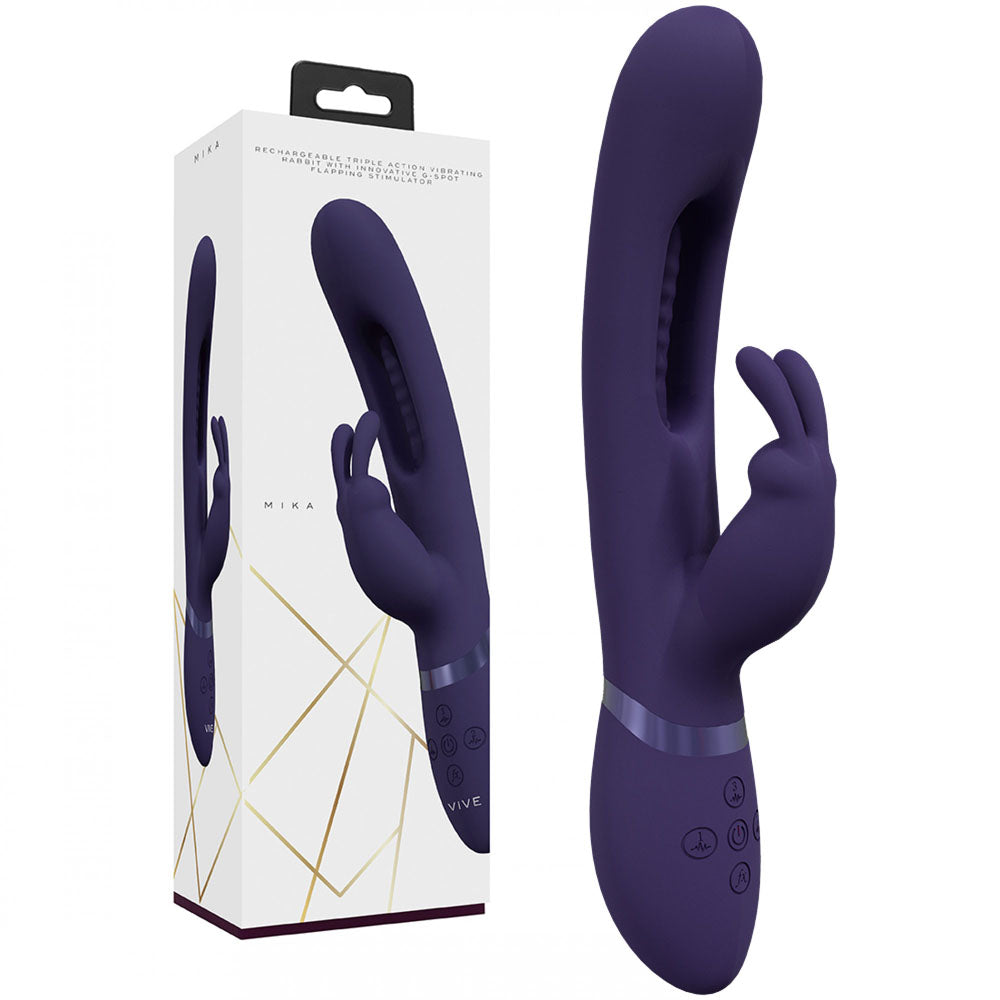 Vive Mika 9.13 Inch Flapping Tongue Rabbit Vibrator | Deep Purple 3 Motors > Vibrators > Ladies > Rabbit