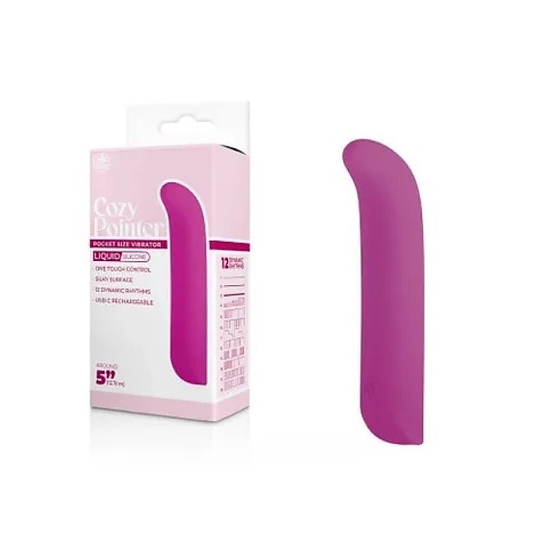 Cozy Pointer - 12.7 cm Silicone Massager with 12 Rhythms Pink > Vibrators > Mini Vibrators