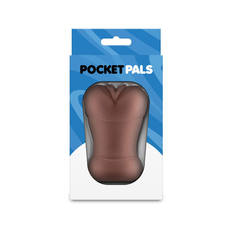 Pocket Pals Vagina Stroker (Brown) – Body-Safe Masturbator Brown Strokers - Manual