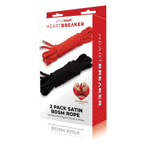 WhipSmart Heartbreaker Satin BDSM Rope 2 Pack in Red and Black Default Title BONDAGE-TOYS
