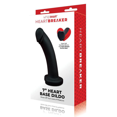 WhipSmart Heartbreaker 7 Inch Heart Base Dildo Black DONGS