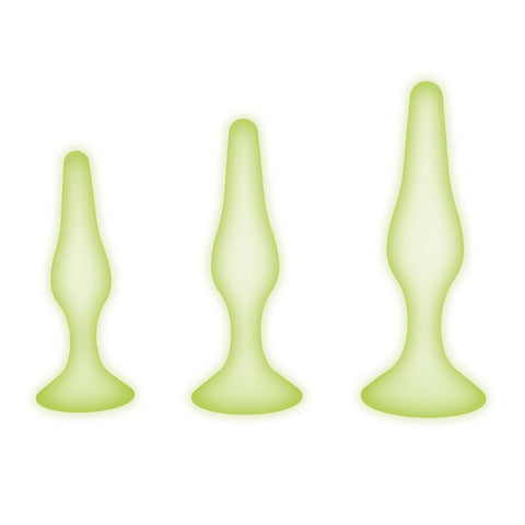 WhipSmart Glow In The Dark Three Piece Anal Training Kit Butt Plugs