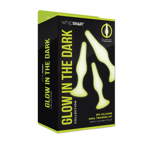 WhipSmart Glow In The Dark Three Piece Anal Training Kit Butt Plugs