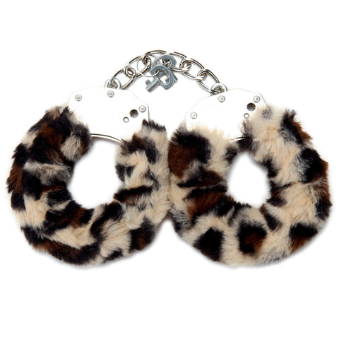 WhipSmart Classic Furry Cuffs – Luxurious Comfort in Leopard Print Restraints