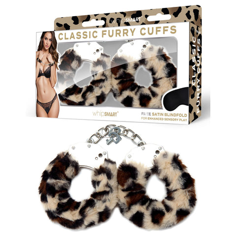 WhipSmart Classic Furry Cuffs – Luxurious Comfort in Leopard Print Coloured Restraints