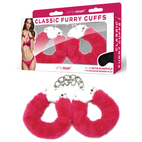 Whipsmart Adjustable Furry Wrist Cuffs With Satin Blindfold Pink > Bondage Gear > Restraints