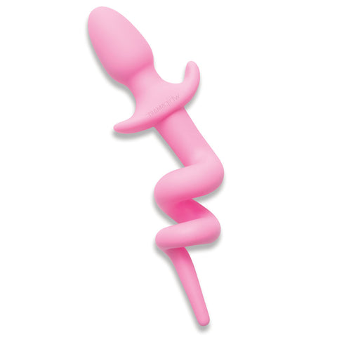 WhipSmart Furry Tales 3.5 Inch Silicone Piggy Tail Butt Plug in Pink Tails