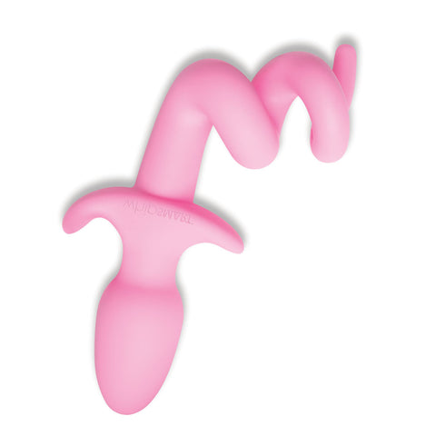 WhipSmart Furry Tales 3.5 Inch Silicone Piggy Tail Butt Plug in Pink Tails