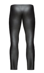 Wet Look Black Pants with Zipper Detail – Soft Form-Fitting Long Pants for Men > Clothes > Mens Latex