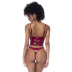 Wet Look Vinyl Two Piece Set in Glossy Wine Wine > Clothes > Womens Latex