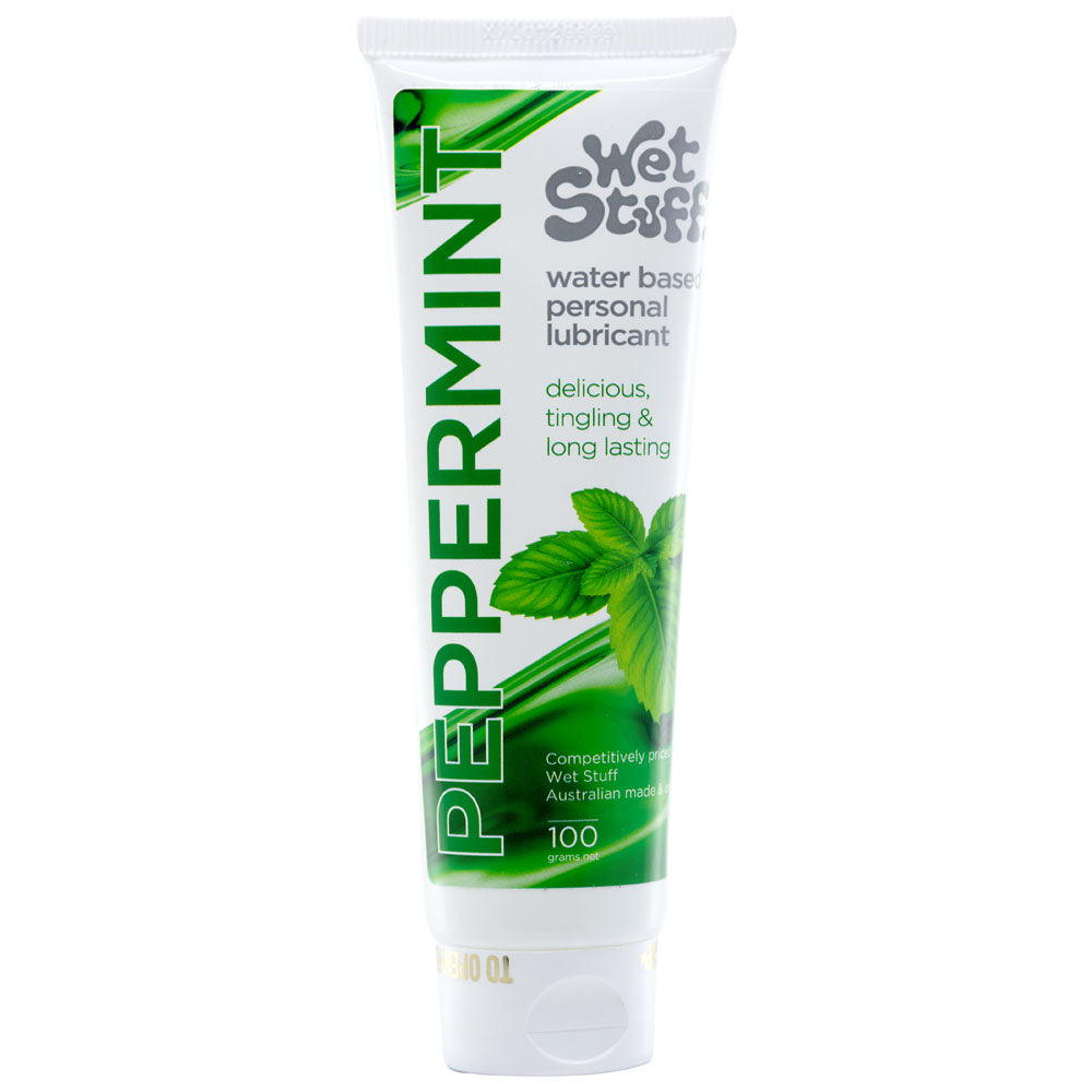 Wet Stuff Peppermint Flavored Lubricant Tube 100g Water Based Lube