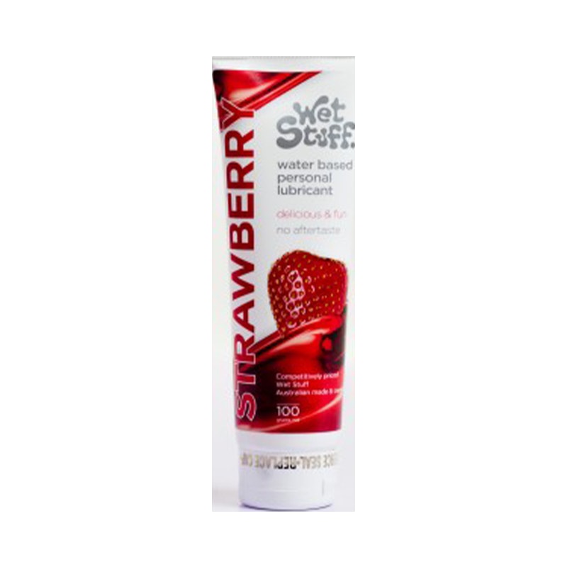 Wet Stuff Strawberry Edible Lubricant 100g for Enhanced Pleasure Default Title Water Based Lube