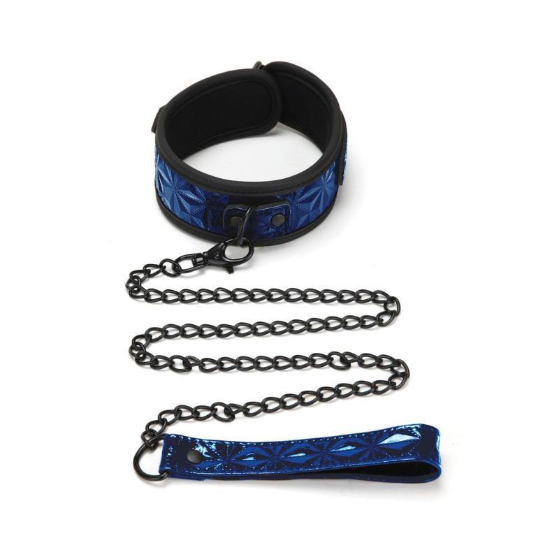 Whip Smart Diamond Collar and Leash Set in Blue > Bondage Gear > Collars & Leashes Main image