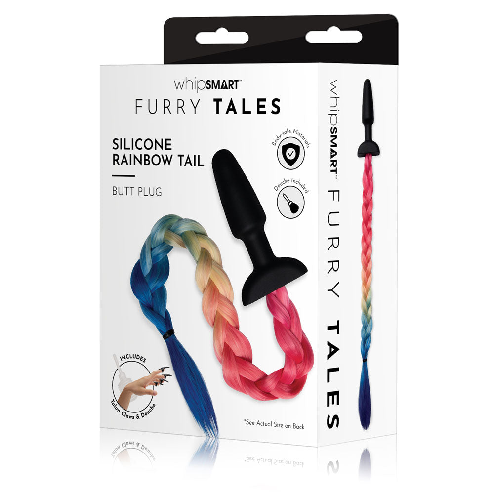 WhipSmart Furry Tales Silicone Rainbow Tail Anal Plug > Anal Range > Tail Butt Plugs Main image