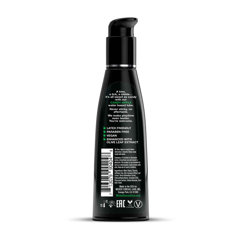 Wicked Aqua Candy Apple 120ml Water Based Lubricant Bottle > Lube > Flavoured