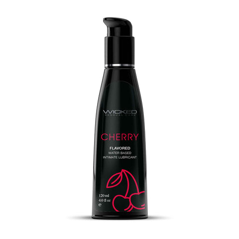 Wicked Aqua Cherry Water Based Lubricant 30 ml (1 oz) Bottle Flavoured Lube