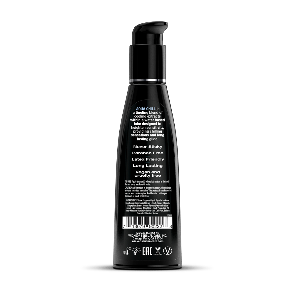 Wicked Aqua Chill - Cooling Water Based Lubricant 120 ml (4 oz) Water Based Lube