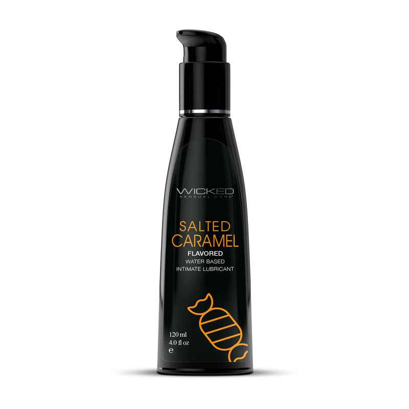 Wicked Aqua Salted Caramel Lubricant 120 ml (4 oz) Bottle Flavoured Lube
