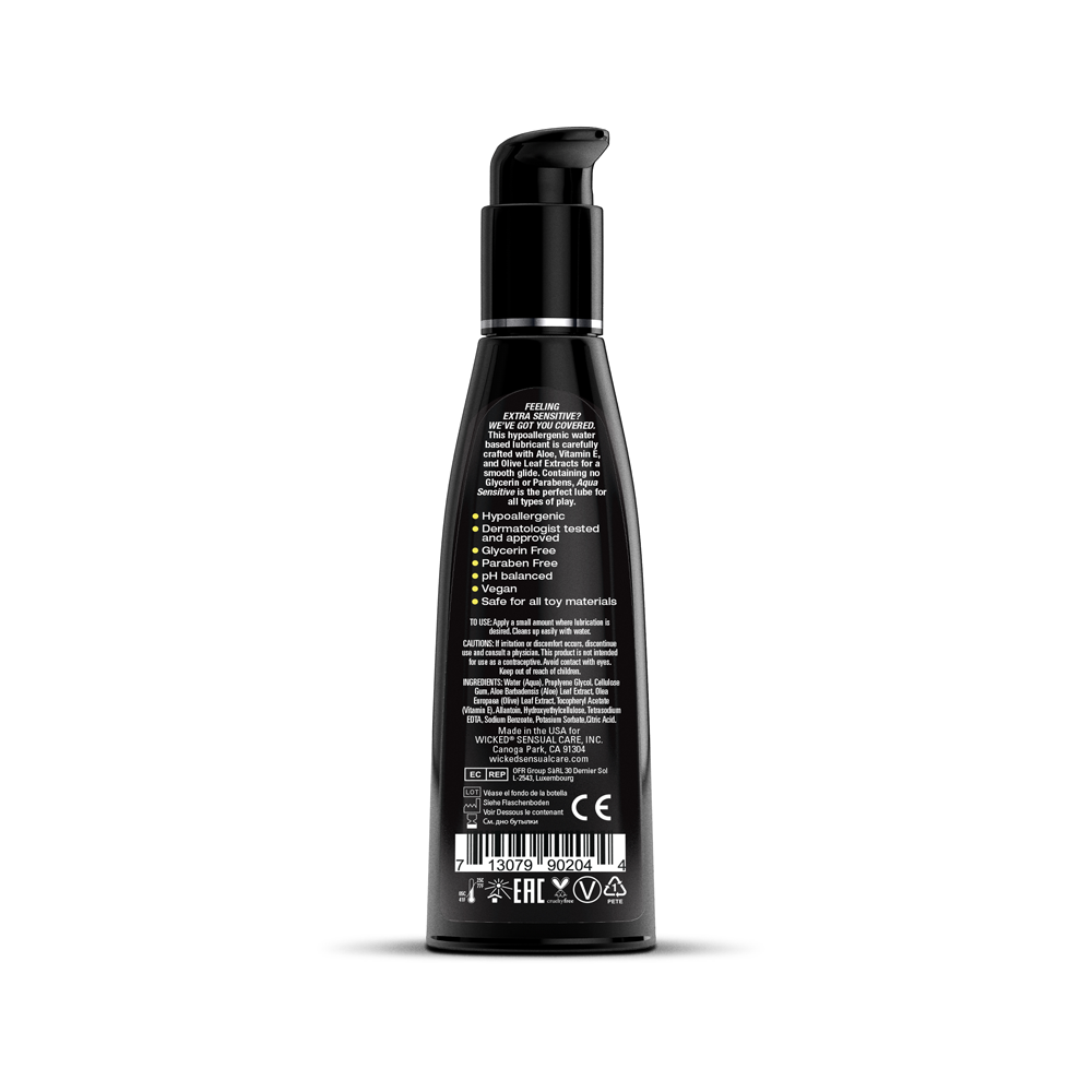 Wicked Aqua Sensitive Water Based Lubricant 120 ml 4 Ounce Water Based Lube