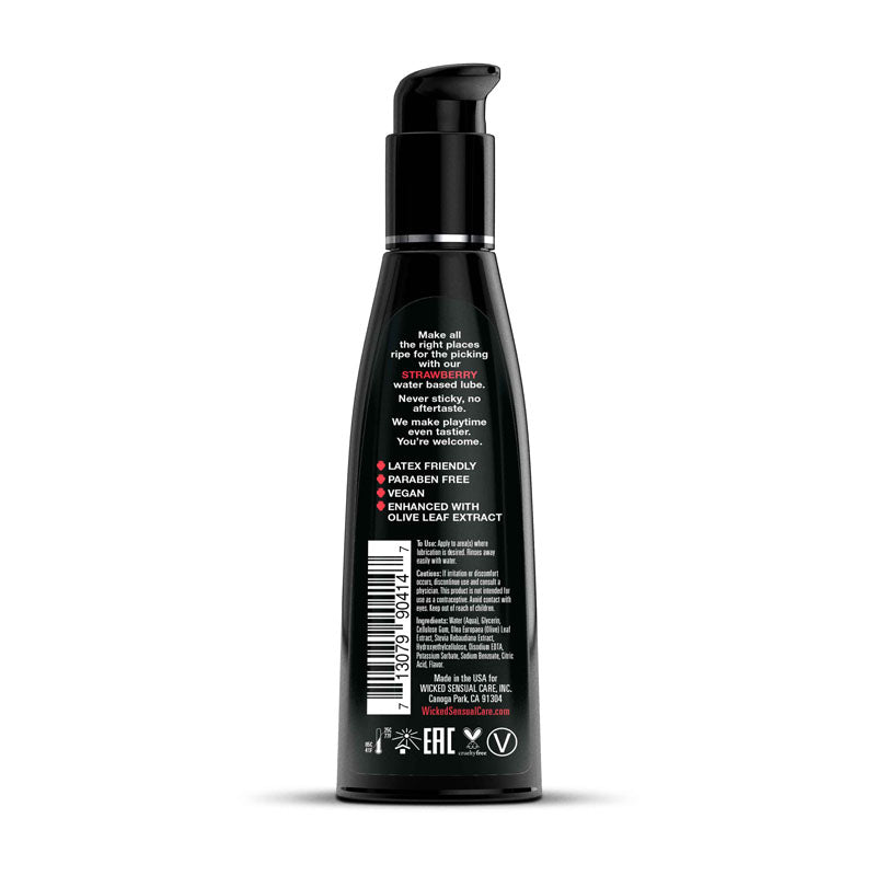 Wicked Aqua Strawberry Water-Based Lubricant 120ml (4 oz) Secondary image