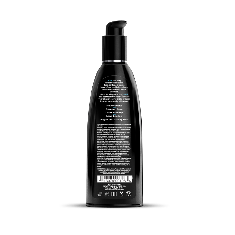 Wicked Aqua Water Based Lubricant 250ml Bottle > Lube > Water Based