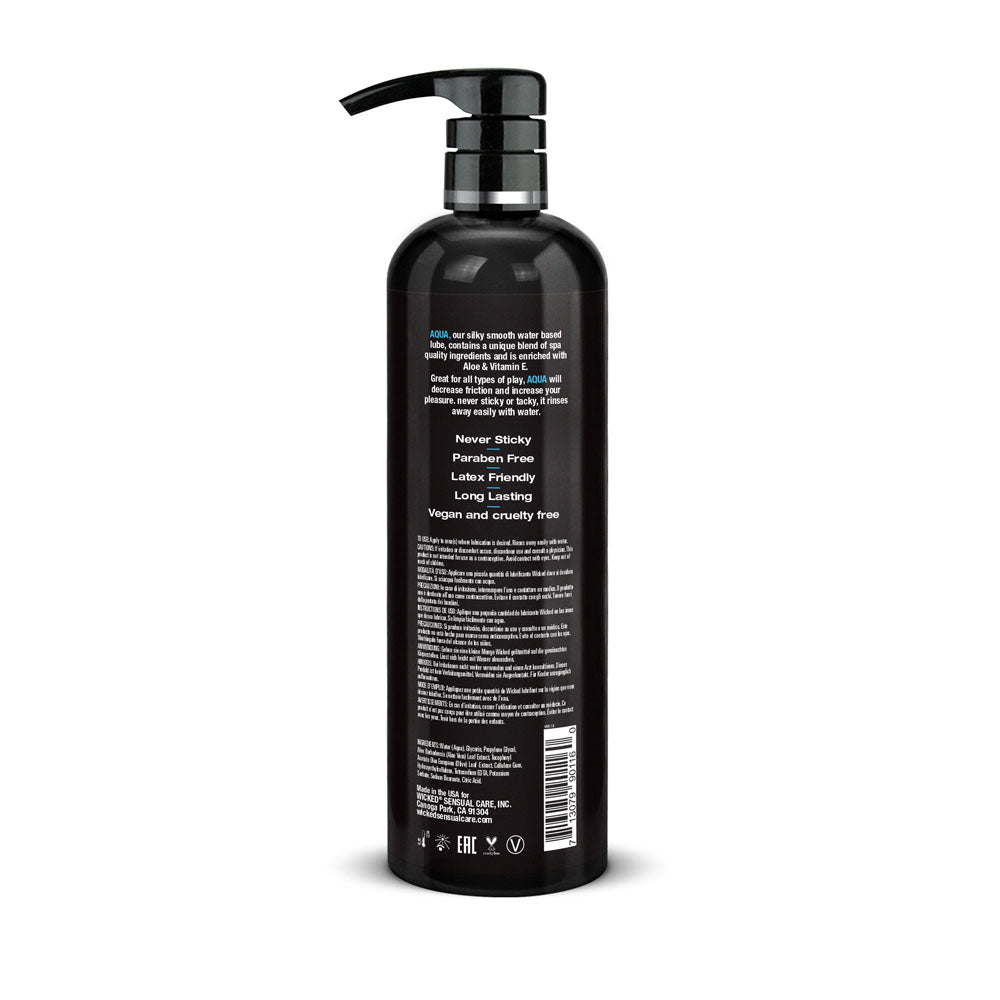 Wicked Aqua Water Based Lubricant 473 mls Water Based Lube
