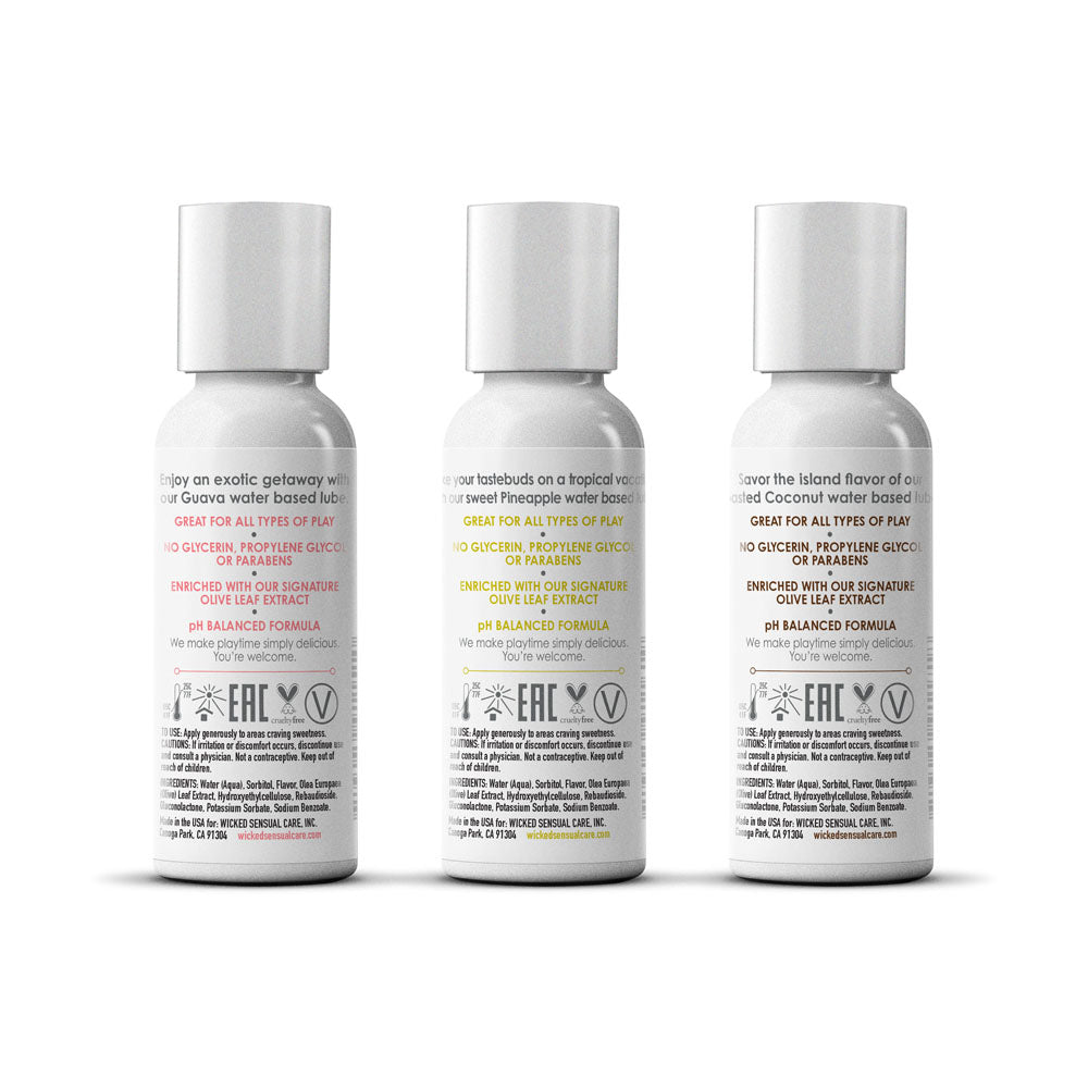 Wicked Simply Tropical Trio 3 x 30ml Flavoured Water Based Lubricants Secondary image