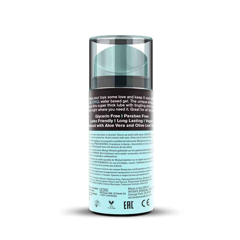 Wicked Toy Breeze Cooling Glycerin Free Water Based Lubricant 100 ml 3.3 Ounce Bottle Water Based Lube
