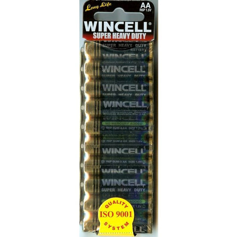 Wincell AA Super Heavy Duty Batteries 10 Pack for Reliable Power Batteries