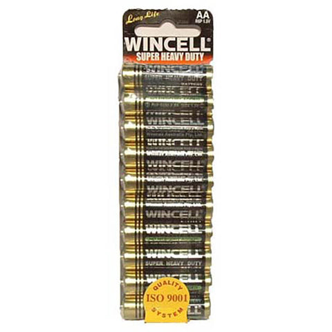 Wincell AA Super Heavy Duty Batteries 10 Pack for Reliable Power Batteries