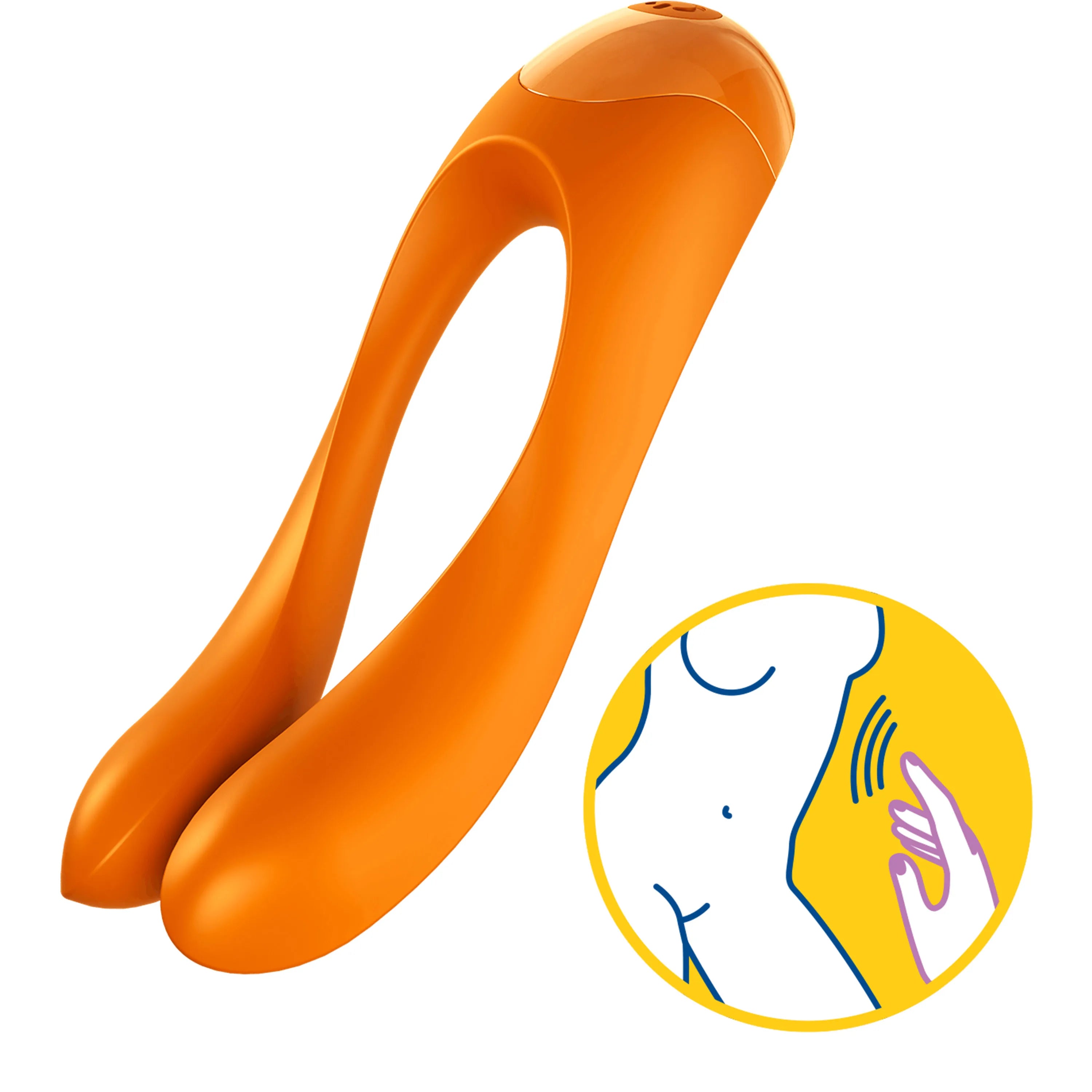 Satisfyer Candy Cane Finger Vibe Orange - Compact Pleasure Toy > Vibrators > Finger Vibrators
