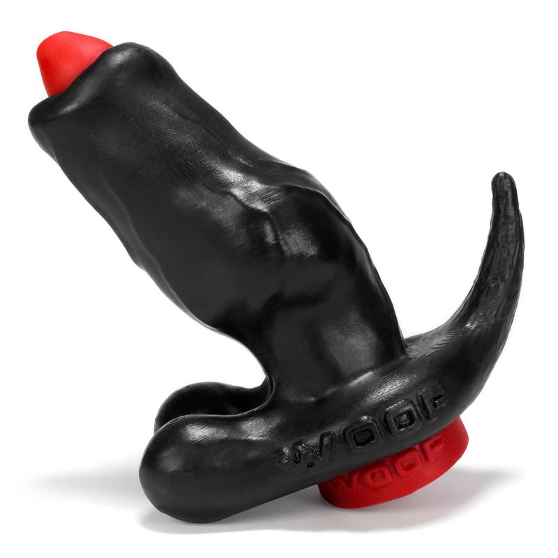 Woof Hollow Plug with Stopper in Black and Red > Anal Range > Tunnel and Stretchers