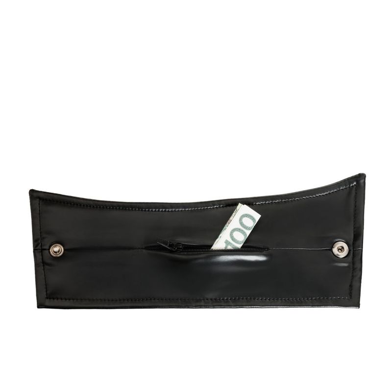 Wrist Wallet Pair Black Wetlook High-Gloss Material with Hidden Zipper Wrist Cuffs Secondary image
