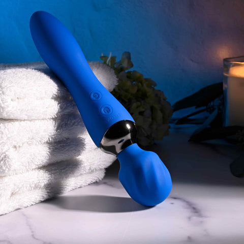 Blue Belle Double-Ended Vibrator with 7 Speeds USB Rechargeable Vibrators - G Spot