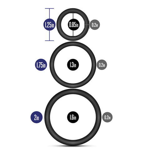 Performance VS4 Pure Premium (Black) – Silicone Cock Rings Set COCK RING Set