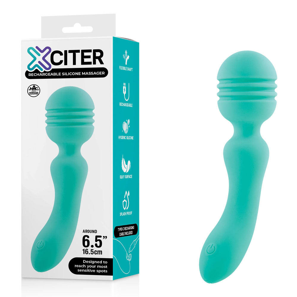 Exciter Rechargeable Silicone Massager – Rechargeable Silicone Massager - Teal Secondary image