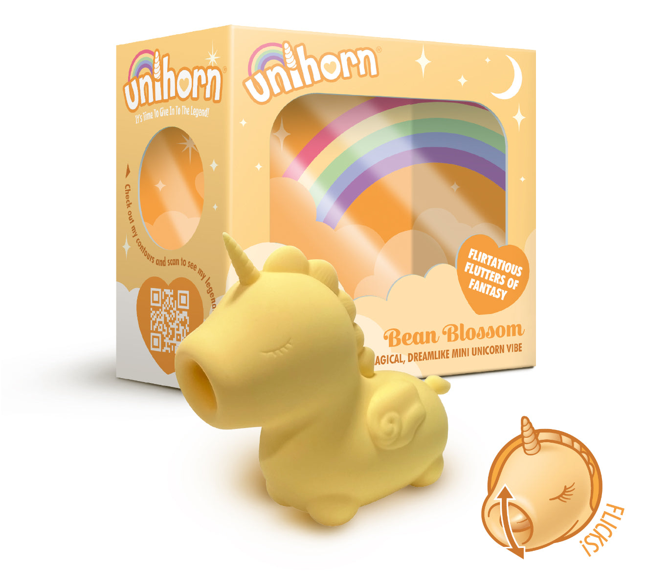 Unihorn Bean Blossom Flickering Tongue Unicorn Vibe – Playful Vibrator > Sex Toys For Ladies > Clitoral Vibrators and Stimulators