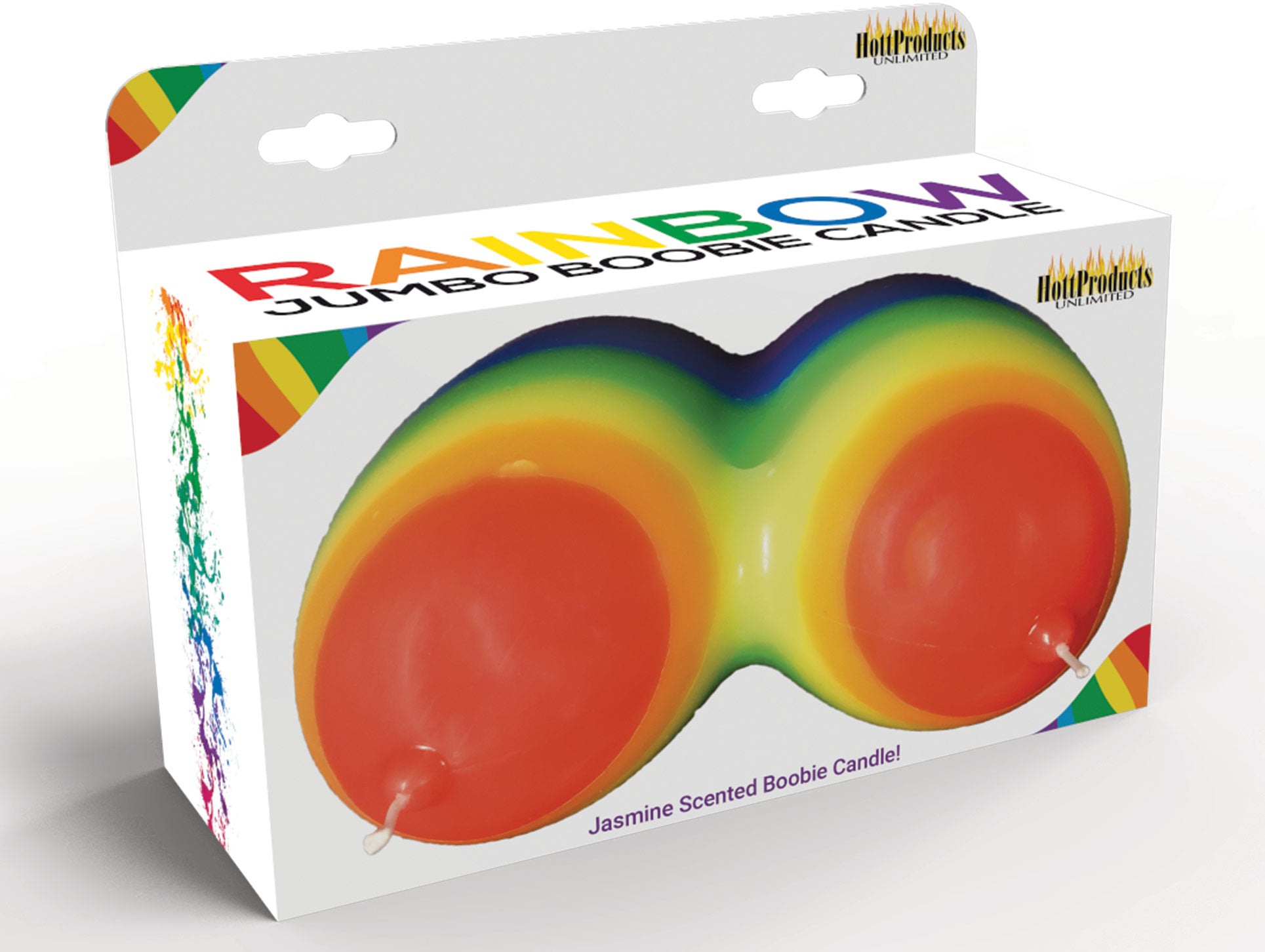 Rainbow Jumbow Boobie Candle – Decorative Candle > Candles > Novelty